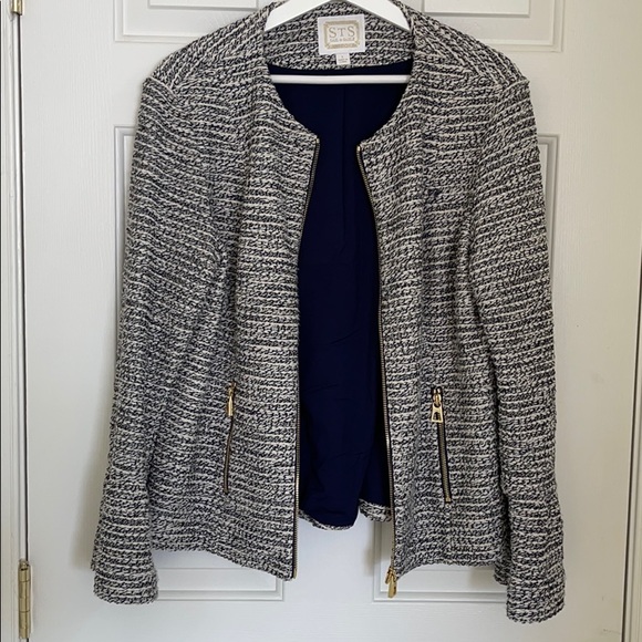 Sail to Sable Jackets & Blazers - Sail to Sable Navy Tweed Blazer size L